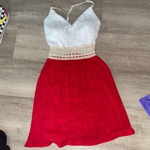 White and red dress
